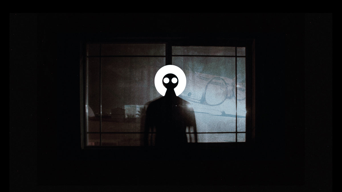 Silhouette mit dem INSOLITO-Logo vor einem nächtlichen Fenster